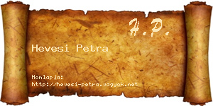 Hevesi Petra névjegykártya