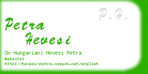 petra hevesi business card